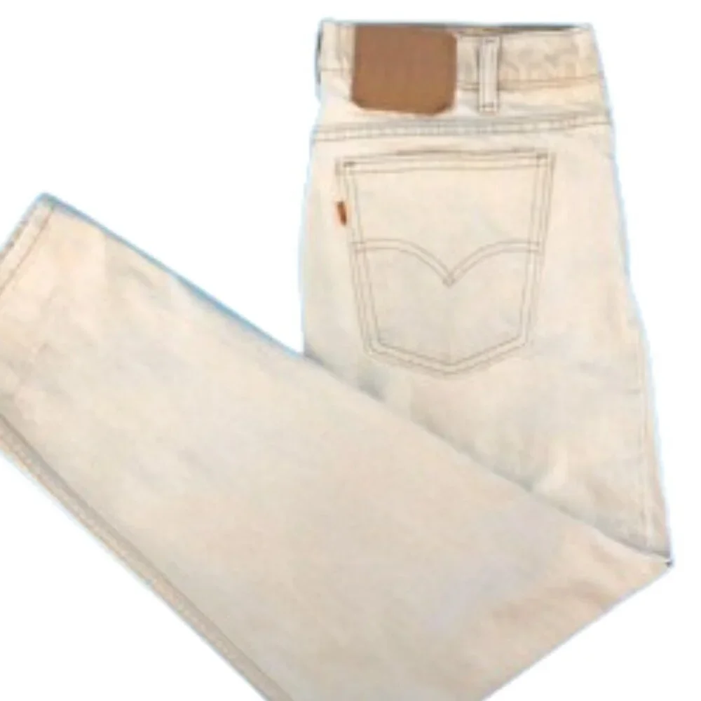 Levi's Vintage 90's Relaxed Fit 550 Made in USA Cotton Khaki Light Tan 36 38